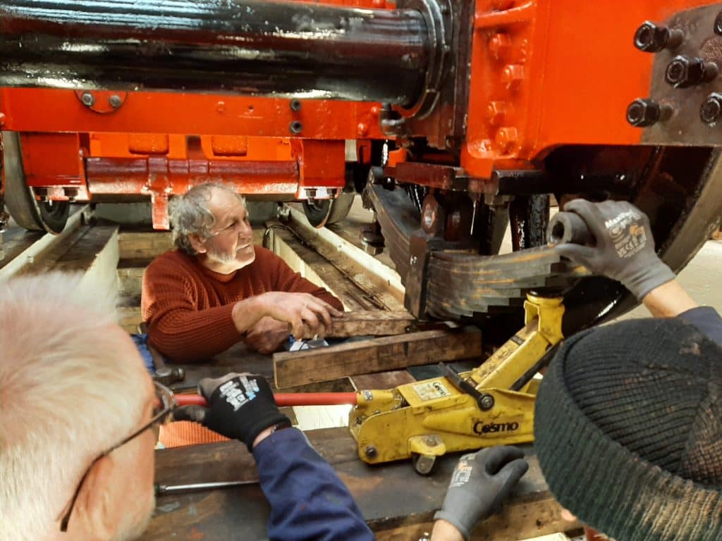 Keith Sim and Ed re-fit a spring